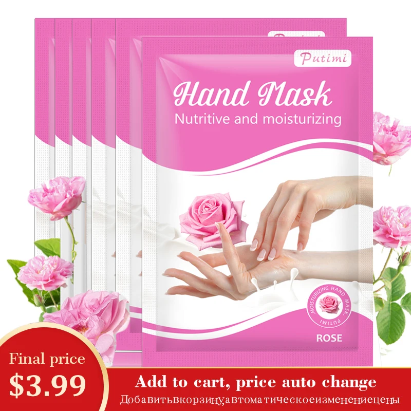 PUTIMI 3pairs=6pcs Rose Hand Mask Spa Gloves Whitening Hydrating Moisturizing Hand Mask Exfoliating Remove Dead Skin Hands Care
PUTIMI 3pairs=6pcs Rose Hand Mask Spa Gloves Whitening Hydrating Moisturizing Hand Mask Exfoliating Remove Dead Skin Hands Care