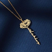 Personalized Custom Birth Month Flower Name Necklace Stainless Steel Pendant Nameplate Choker Necklace Women Birthday Gifts 
Personalized Custom Birth Month Flower Name Necklace Stainless Steel Pendant Nameplate Choker Necklace Women Birthday Gifts
