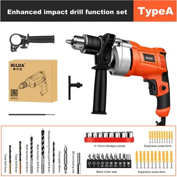 Electric Hammer Power Tool Multi-function Impact Drill 780W Electric Drill Three-use Rotary Tool with Conversion Head EU
Electric Hammer Power Tool Multi-function Impact Drill 780W Electric Drill Three-use Rotary Tool with Conversion Head EU