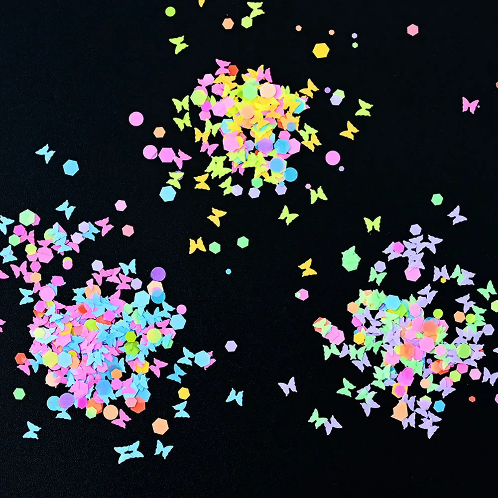 Nail Art Glitter Luminous Hexagon/Heart/Rectangle/Round/Blocks/Mouse/Butterfly Sequins Nail Paillette Fluorescent Flakes Ta#090
Nail Art Glitter Luminous Hexagon/Heart/Rectangle/Round/Blocks/Mouse/Butterfly Sequins Nail Paillette Fluorescent Flakes Ta#090