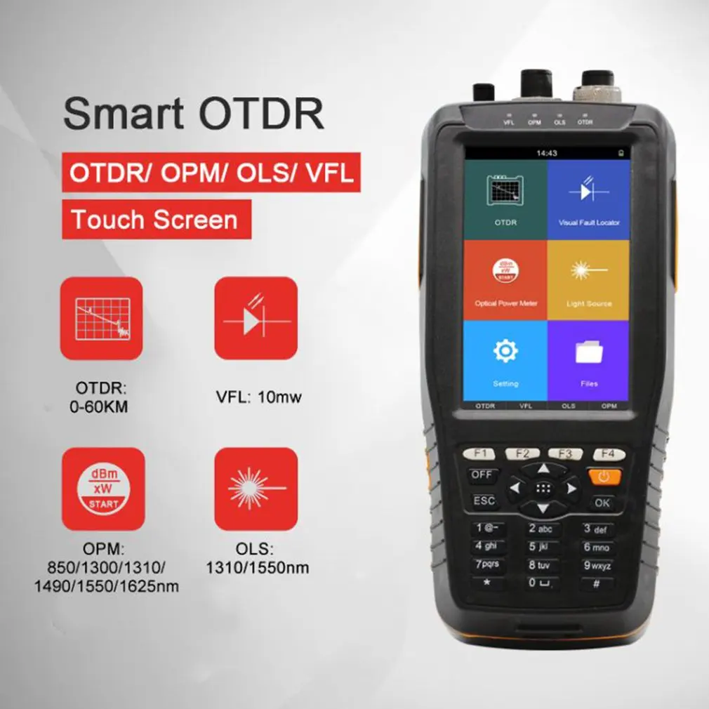TM290 Power Meter Optical Fiber Tester OTRD Optical Time Domain Reflectometer with VFL/OPM/OLS Touch Screen
TM290 Power Meter Optical Fiber Tester OTRD Optical Time Domain Reflectometer with VFL/OPM/OLS Touch Screen