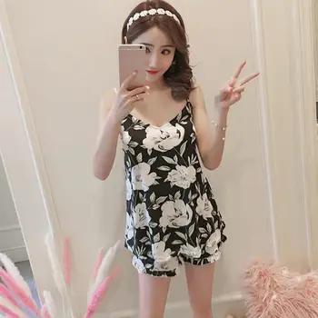 2020 NEW Lady Summer Pajamas Set Women Sexy Sleeveless Printing Camisole Set Suit Fast shipping топ от пижамы
2020 NEW Lady Summer Pajamas Set Women Sexy Sleeveless Printing Camisole Set Suit Fast shipping топ от пижамы