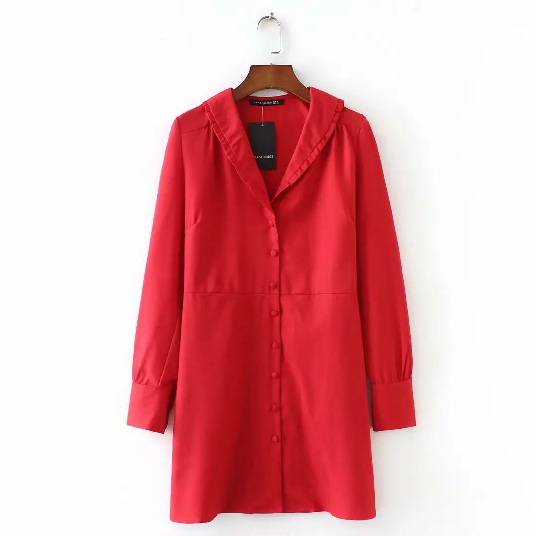 Western Style Autumn New Style Versitile Fashion Long Sleeve Button Slimming Red Vintage Lace Collar Dress Women's
Western Style Autumn New Style Versitile Fashion Long Sleeve Button Slimming Red Vintage Lace Collar Dress Women's
