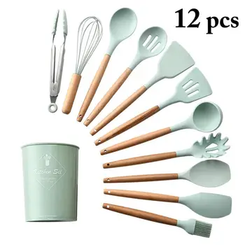 11Pcs Nordic Style Kitchen Utensil Set Non-Stick Silicone Cooking Utensil With Storage Bucket Kitchen Tools Cooking Accessories
11Pcs Nordic Style Kitchen Utensil Set Non-Stick Silicone Cooking Utensil With Storage Bucket Kitchen Tools Cooking Accessories