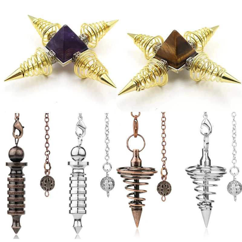 Copper Metal Dowsing Pendulum Pyramid Reiki Pendant Charm Chakra Natural Stone Amulet Healing Meditation Pendulums for Men Women
Copper Metal Dowsing Pendulum Pyramid Reiki Pendant Charm Chakra Natural Stone Amulet Healing Meditation Pendulums for Men Women
