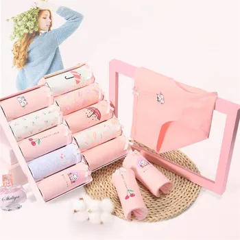 5Pcs/lot Women Underwear Panties Comfortable Antibacterial Cotton Underwear Cute Bow-knot Cartoon Print Gift Box Combination
5Pcs/lot Women Underwear Panties Comfortable Antibacterial Cotton Underwear Cute Bow-knot Cartoon Print Gift Box Combination