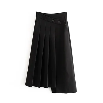 2020 Spring Women's New Fashion Retro High Waist Asymmetric Wide Pleated Skirt Front Pleated Decorative Hem Split Midi Skirt
2020 Spring Women's New Fashion Retro High Waist Asymmetric Wide Pleated Skirt Front Pleated Decorative Hem Split Midi Skirt