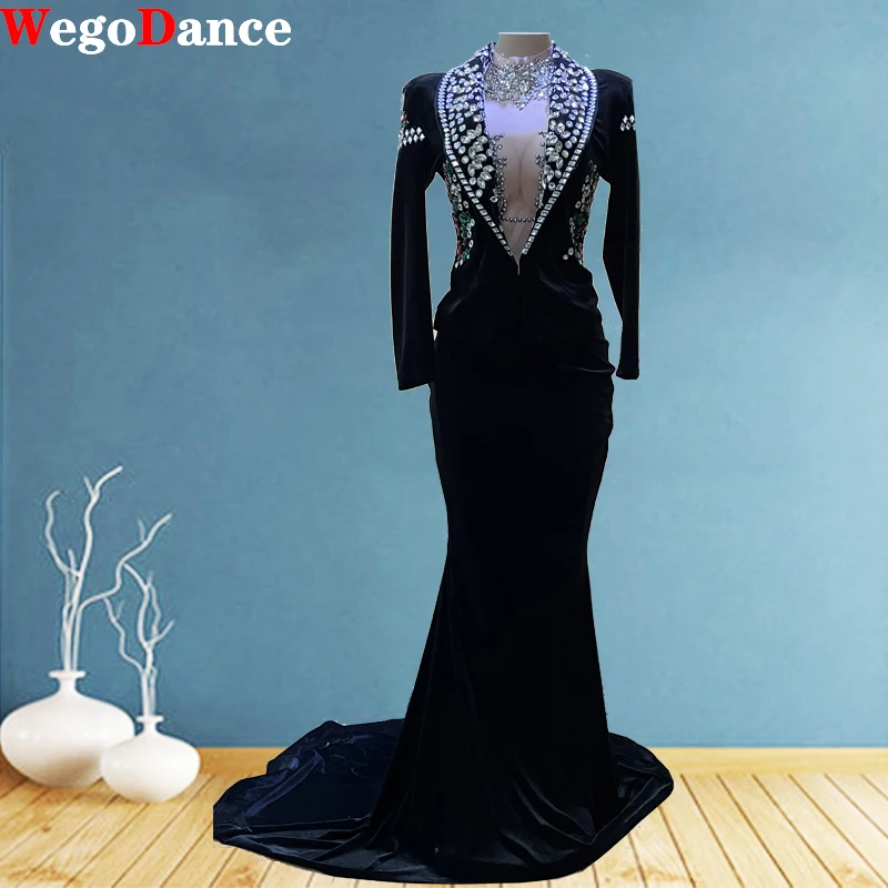 New High Quality Velvet Prom Floor Length Dresses Sparkling Crystal Birthday Clothing Women
New High Quality Velvet Prom Floor Length Dresses Sparkling Crystal Birthday Clothing Women