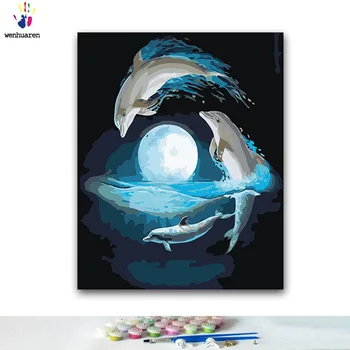 DIY Coloring paint by numbers Animals around the moon paintings by numbers with kits 40x50 framed
DIY Coloring paint by numbers Animals around the moon paintings by numbers with kits 40x50 framed