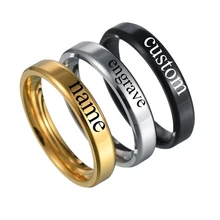 Fashion Personalized Ring For Lover Stainless Steel Simple Smooth Engraved Name Ring Wedding Gift
Fashion Personalized Ring For Lover Stainless Steel Simple Smooth Engraved Name Ring Wedding Gift