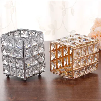 European Crystal Glass Makeup Brush Storage Tube Desktop Dressing Table Storage Box Pen Holder Trinket Boxes Home Decorations
European Crystal Glass Makeup Brush Storage Tube Desktop Dressing Table Storage Box Pen Holder Trinket Boxes Home Decorations