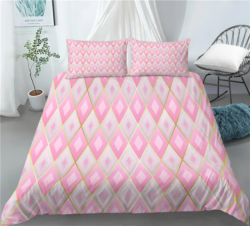 

Home Living Luxury 3D Geometry Print 2/3Pcs Comfortable Duvet Cover PillowCase Bedding Sets Queen and King EU/US/AU Size