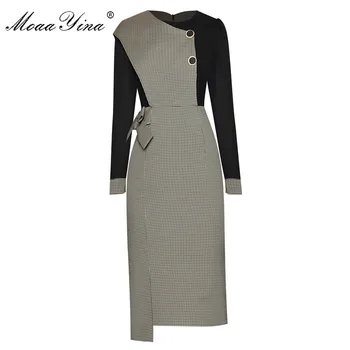 MoaaYina Fashion Designer dress Spring Women's Dress Long sleeve Plaid lace-up Package buttocks Slim Dresses
MoaaYina Fashion Designer dress Spring Women's Dress Long sleeve Plaid lace-up Package buttocks Slim Dresses