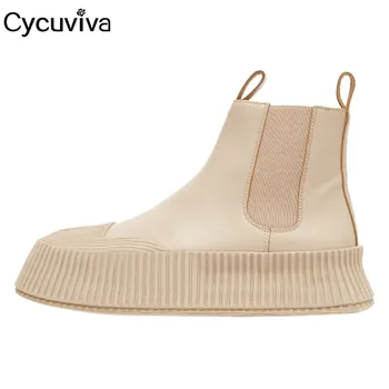 New Genuine Leather Chelsea Ankle Boots Women Thick Sole Flat Knight Boots Slip On Short Boots ladies Platform Motorcycle Boots
New Genuine Leather Chelsea Ankle Boots Women Thick Sole Flat Knight Boots Slip On Short Boots ladies Platform Motorcycle Boots