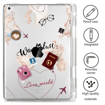 Clear Travel World For iPad Pro Air 1 2 Funda With Pencil Tablet Soft Cover iPad Pro 7th Generation Cases Pro 2020 Case Mini 5 
Clear Travel World For iPad Pro Air 1 2 Funda With Pencil Tablet Soft Cover iPad Pro 7th Generation Cases Pro 2020 Case Mini 5