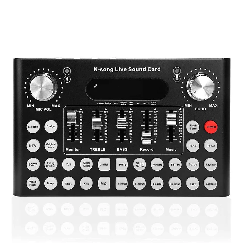 F9 Live Sound Card Universal Voice Change Audio Mixer Adapter Card With 18 Funny Sound Effect Streamer Live Broadcast Dropship
F9 Live Sound Card Universal Voice Change Audio Mixer Adapter Card With 18 Funny Sound Effect Streamer Live Broadcast Dropship
