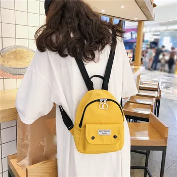 

Backpack For Women Solid Color Bookbag For Teenage Girls Small Satchel Travel Bag Nylon Rucksack Knapsack Mini Mochila #T1G