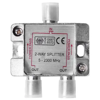 Connector Splitter 2 way F plug split into 2 satelitte sky signal splitter