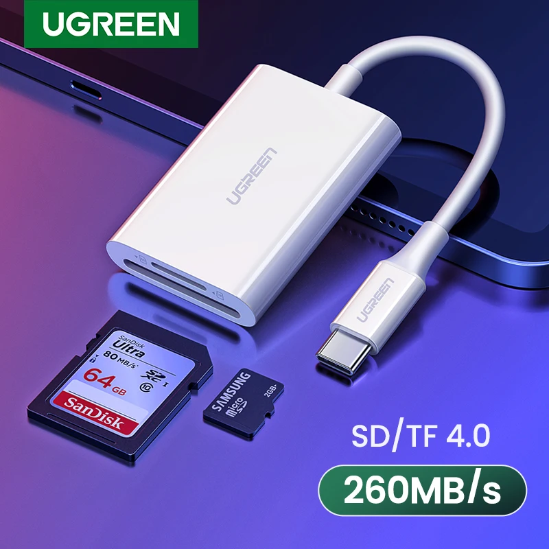 Устройство для чтения карт памяти UGREEN USB Type C SD TF Micro | Компьютеры и офис
