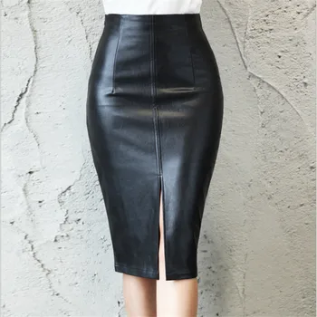 Fashion Women Elegant Black Skinny OL Skirt Casual High Waist PU Leather Skirts Women High Split Bandage Pencil Skirt
Fashion Women Elegant Black Skinny OL Skirt Casual High Waist PU Leather Skirts Women High Split Bandage Pencil Skirt