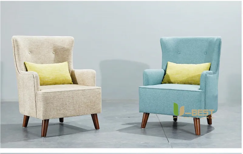living room furniture modern chair Italian design wooden frame chair leisure chair single fabric sofa chair (5)
