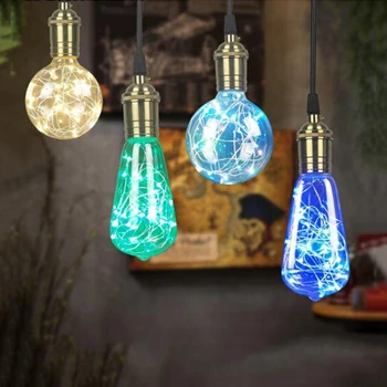 Creative Retro Edison LED Copper Wire Light Glass Ball E27 Bulb Fairy Lights Christmas Lights Led Lights Decoration 
Creative Retro Edison LED Copper Wire Light Glass Ball E27 Bulb Fairy Lights Christmas Lights Led Lights Decoration