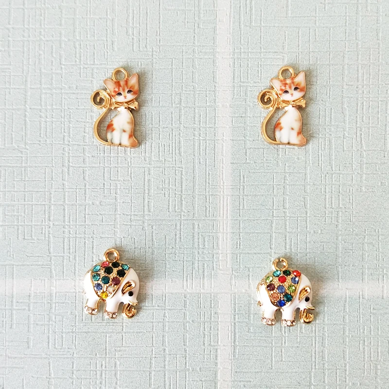 ApeUr 10pcs Rhinestone Elephants Cats Enamel Charms Cute Little Animal Pendants For Fashion Jewelry DIY Earring Bracelet Finding
ApeUr 10pcs Rhinestone Elephants Cats Enamel Charms Cute Little Animal Pendants For Fashion Jewelry DIY Earring Bracelet Finding
