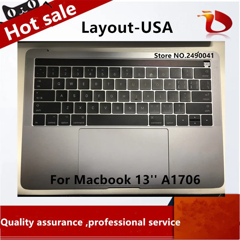 Original A- 13'' A1706 Gray Grey full Topcase w/ Keyboard with Touchpad for Macbook Pro 13" A1706 US English USA
Original A- 13'' A1706 Gray Grey full Topcase w/ Keyboard with Touchpad for Macbook Pro 13" A1706 US English USA