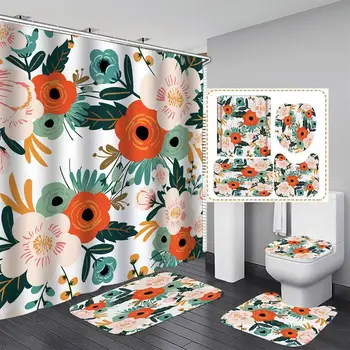 4PCS/Set Shower Curtain Floor Mat U Shape Mat Toilet Lid Cover Bath Curtain Waterproof Polyester Bathroom Rugs Bath Mat
4PCS/Set Shower Curtain Floor Mat U Shape Mat Toilet Lid Cover Bath Curtain Waterproof Polyester Bathroom Rugs Bath Mat