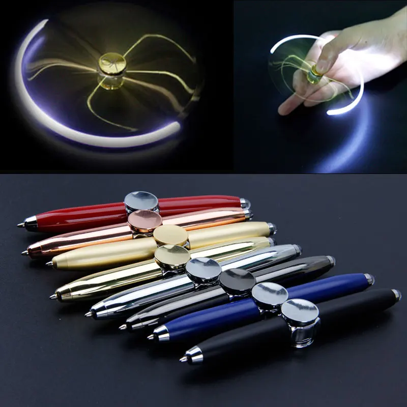 Fingertip Top Ballpoint Pen Multi Function Rotating Luminous Metal Pen Creative LED Decompression Toy Fidget Golden Spinner
Fingertip Top Ballpoint Pen Multi Function Rotating Luminous Metal Pen Creative LED Decompression Toy Fidget Golden Spinner