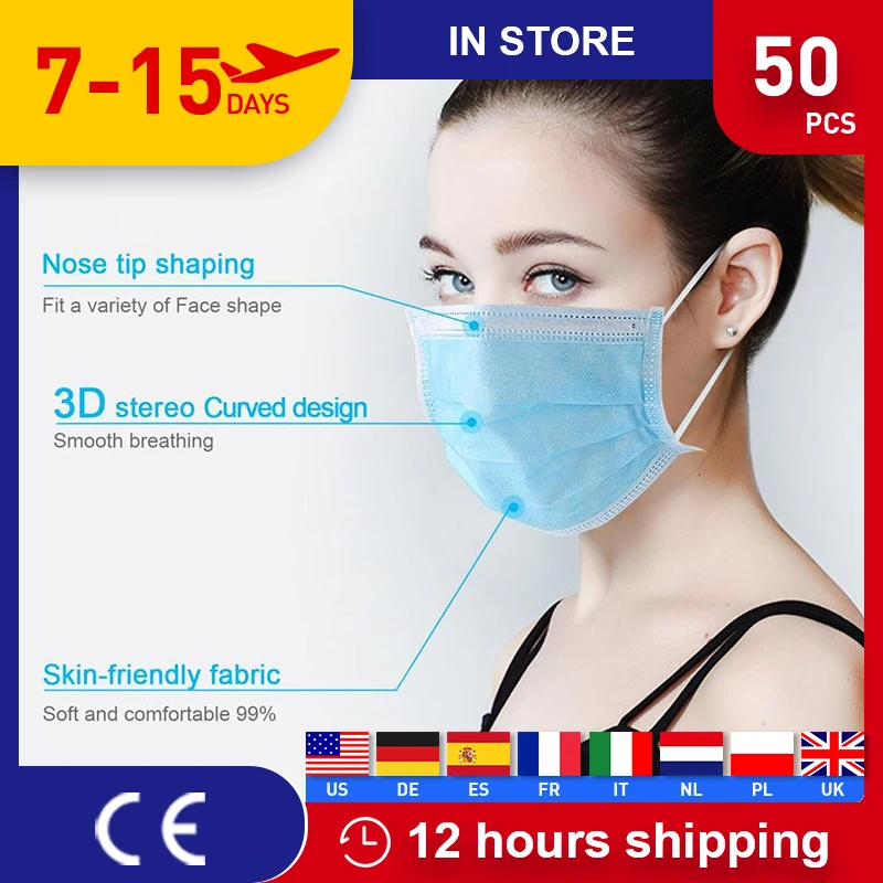 Fast Delivery 50PCS Dustproof Face Mouth Masks Disposable Mask Breathing Safety Mask Anti Influenza Anti PM2.5 Elastic Face Care
Fast Delivery 50PCS Dustproof Face Mouth Masks Disposable Mask Breathing Safety Mask Anti Influenza Anti PM2.5 Elastic Face Care