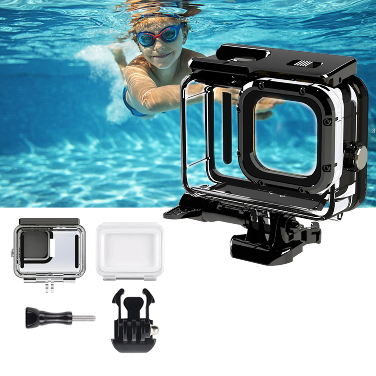 For GoPro Hero 9 Waterproof Protective Shell 50 Meters Underwater Sports Camera Case Cover Protector
For GoPro Hero 9 Waterproof Protective Shell 50 Meters Underwater Sports Camera Case Cover Protector