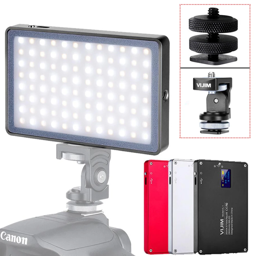 Dimmable LED Video Light 96 Pcs OLED Display with Battery On Camera DSLR Photography Lighting Fill Light
Dimmable LED Video Light 96 Pcs OLED Display with Battery On Camera DSLR Photography Lighting Fill Light