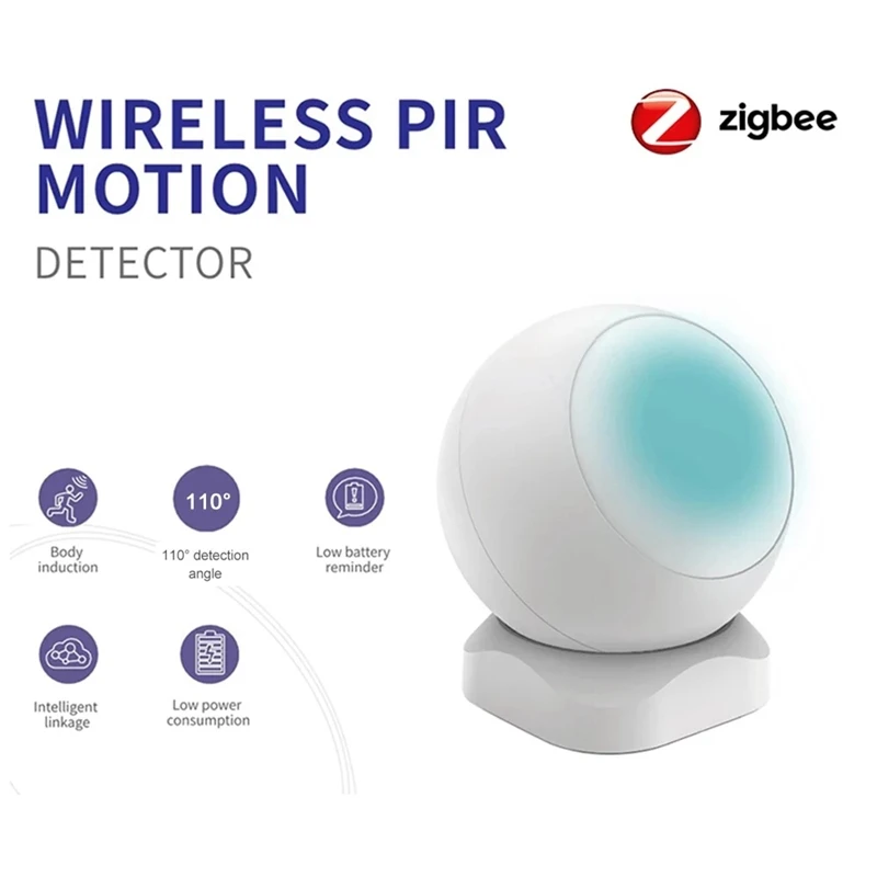 Tuya Powered ZigBee PIR Motion Sensor Wireless Passive Infrared Detector Security Burglar Alarm Sensor Tuya/SmartLife APP Contro
Tuya Powered ZigBee PIR Motion Sensor Wireless Passive Infrared Detector Security Burglar Alarm Sensor Tuya/SmartLife APP Contro