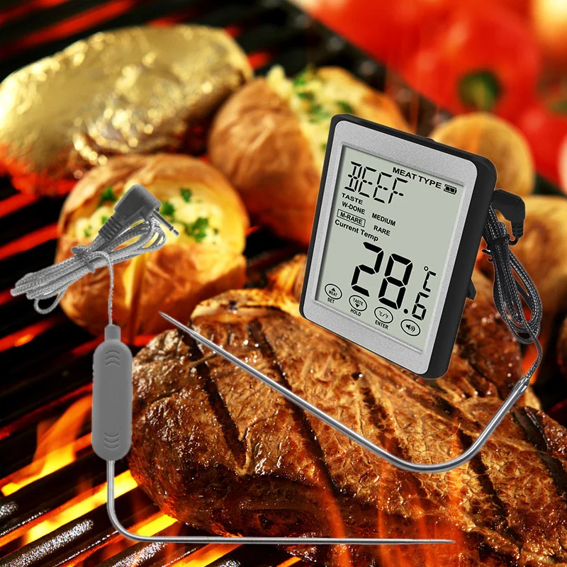 Digital BBQ Food Meat Thermometer Temperature Alarm three-color backlight warning Outdoor Grill Barbecue Kitchen Thermometer Ove
Digital BBQ Food Meat Thermometer Temperature Alarm three-color backlight warning Outdoor Grill Barbecue Kitchen Thermometer Ove