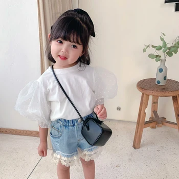Summer girls t shirt Baby tee kids tops toddler tee shirt Children streetwear clothes fashion dot mesh puff sleeve 1 to 7 yrs 
Summer girls t shirt Baby tee kids tops toddler tee shirt Children streetwear clothes fashion dot mesh puff sleeve 1 to 7 yrs