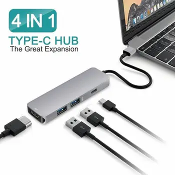USB C Hub Type C To HDMI Adapter 2 USB 3.0 Ports (Compatible With Thunderbolt 3) Charging Power Delivery For 2018/2017/2016 MacB
USB C Hub Type C To HDMI Adapter 2 USB 3.0 Ports (Compatible With Thunderbolt 3) Charging Power Delivery For 2018/2017/2016 MacB