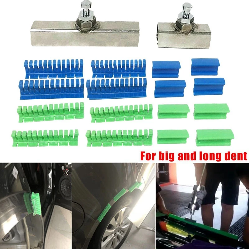 18X Paintless Dent Removal Puller Tabs Teeth Tools Kit with Glue Sticks for Big Dent Repair of Car Body Hail Damage
18X Paintless Dent Removal Puller Tabs Teeth Tools Kit with Glue Sticks for Big Dent Repair of Car Body Hail Damage