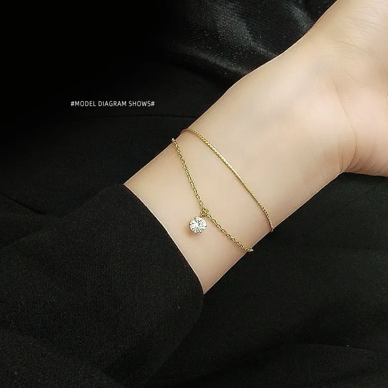 Non-mainstream Design Double Layer S Chain Super Shiny Bracelet with Diamond Titanium Steel Material Female Bracelets
Non-mainstream Design Double Layer S Chain Super Shiny Bracelet with Diamond Titanium Steel Material Female Bracelets