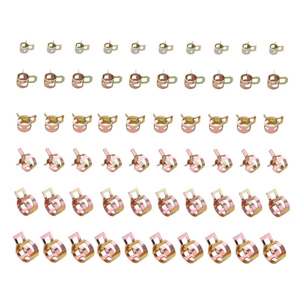 Hot Sale 60Pcs 6/9/10/12/14/15mm Spring Clip Fuel Line Hose Water Pipe Air Tube Clamps Fastener
Hot Sale 60Pcs 6/9/10/12/14/15mm Spring Clip Fuel Line Hose Water Pipe Air Tube Clamps Fastener