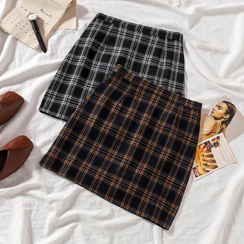 Summer Plaid Skirt Female Spring A-line Preppy Short Cotton Skirt High Waist Tartan Mini Skirts Skorts Yellow Black Check
Summer Plaid Skirt Female Spring A-line Preppy Short Cotton Skirt High Waist Tartan Mini Skirts Skorts Yellow Black Check