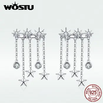 WOSTU 925 Sterling Silver Star Line Tassels Stud Earrings For Women Zircon Fashion Wedding Earrings Silver 925 Jewelry DXE700
WOSTU 925 Sterling Silver Star Line Tassels Stud Earrings For Women Zircon Fashion Wedding Earrings Silver 925 Jewelry DXE700