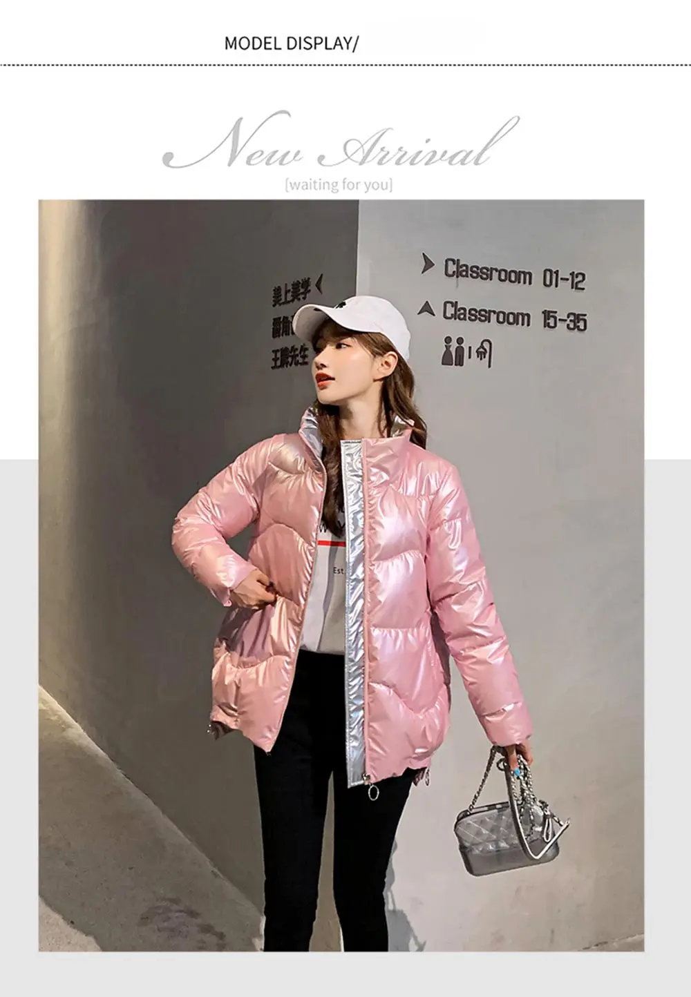 PinkyIsBlack 2020 Autumn Womens Winter Coats Fashion Glossy Stand Collar Parkas Winter Jacket Women Shinny Padded Cotton Coat