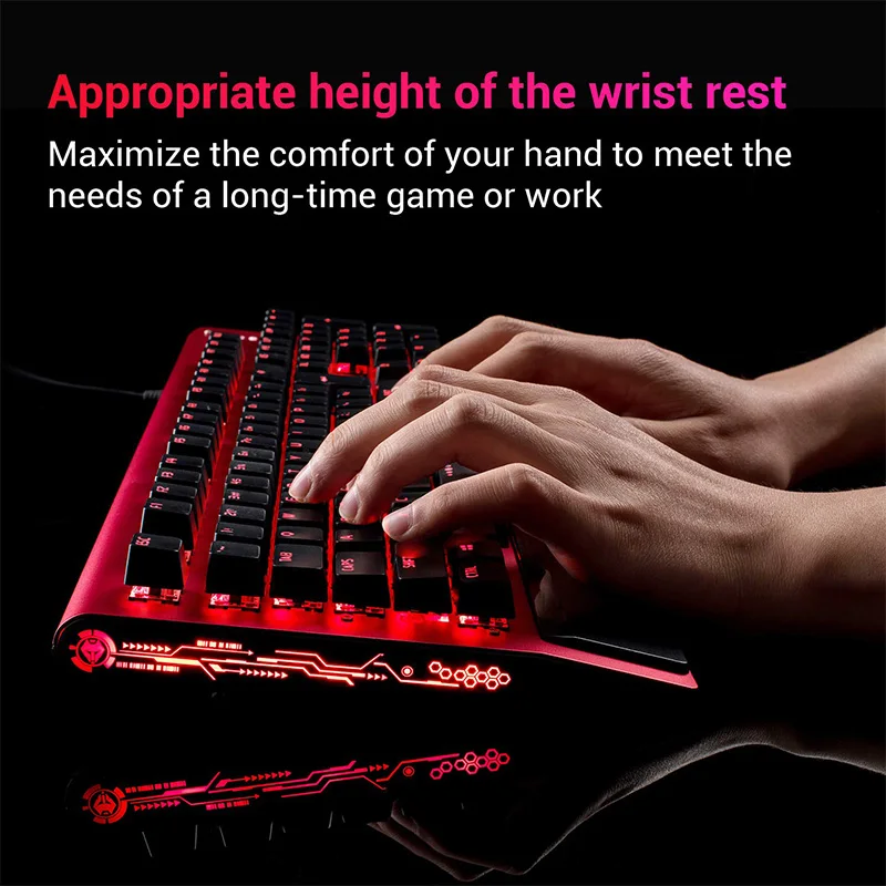 Professional Mechanical Gaming Keyboard LED Backlit Keyboard 104 Keys Metal Panel Ergonomic Wrist Rest for PC and Mac
Professional Mechanical Gaming Keyboard LED Backlit Keyboard 104 Keys Metal Panel Ergonomic Wrist Rest for PC and Mac