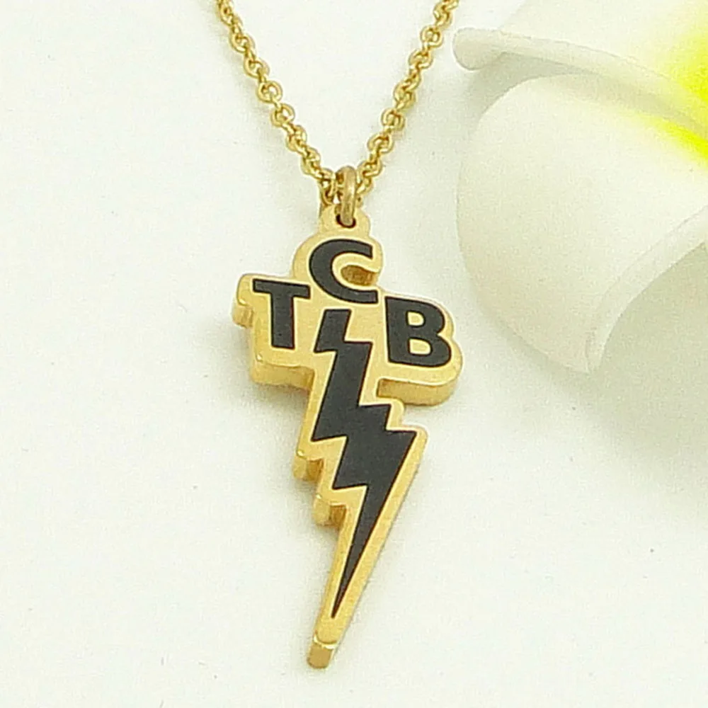 Кулон из нержавеющей стали Elvis memorate Lightning с буквой TCB ожерелье титана Золотая