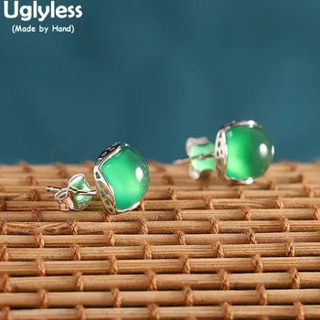 Uglyless Forever Young Pretty Green Chalcedony Studs Earrings Women Heart Square Earrings Glossy 925 Silver MINI Brincos Bijoux
Uglyless Forever Young Pretty Green Chalcedony Studs Earrings Women Heart Square Earrings Glossy 925 Silver MINI Brincos Bijoux