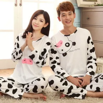 New Couples Pajamas Set Women/men Long sleeve trousers Sleepwear Cartoon Pattern Home Clothing Lovers Casual Wear suit Nightgown 
New Couples Pajamas Set Women/men Long sleeve trousers Sleepwear Cartoon Pattern Home Clothing Lovers Casual Wear suit Nightgown