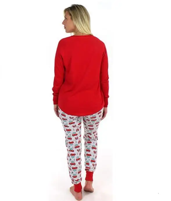Family Christmas Pajamas Cartoon Parenting Suit Red Small Vehicle Printing Home Furnishing Clothes Fashion Family Matching Look3.jpg