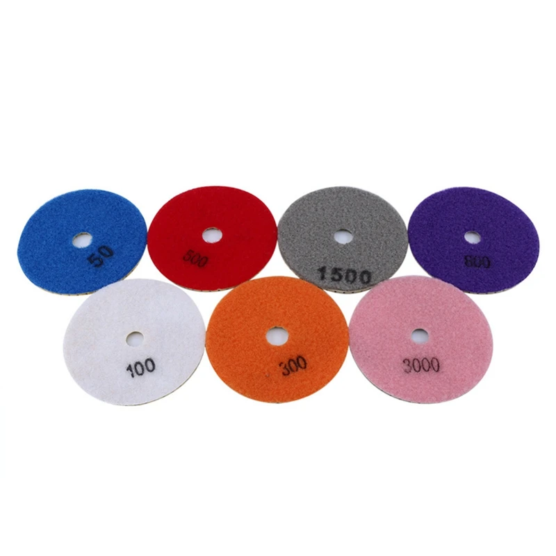 7Pcs/Lot Grinding Discs 4 Inch Wet Diamond Polishing Pad for Glass Granite Marble Stone Grinding Wheel Flexible Sandpaper
7Pcs/Lot Grinding Discs 4 Inch Wet Diamond Polishing Pad for Glass Granite Marble Stone Grinding Wheel Flexible Sandpaper