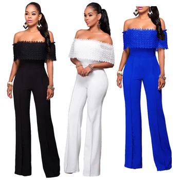Women's Jumpsuit Ladies Casual Lace Belt Long Sleeve Off Shoulder Lace Up Jumpsuit Female Patchwork Wide Leg Romper Autumn
Women's Jumpsuit Ladies Casual Lace Belt Long Sleeve Off Shoulder Lace Up Jumpsuit Female Patchwork Wide Leg Romper Autumn